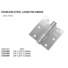 Creston CH640NP Stainless Steel Loose Pin Hinges Size: 4.0" x 4.0" x 2.5 mm